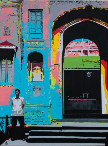 Mars 2020.
Village du Rajasthan.
Acrylique sur toile.
Dim: 60 x 80 cm