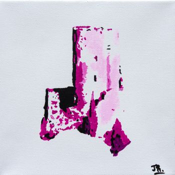 Août 2022 - Acrylique sur toile. Dim: 20x20 cm - Château de Lastours (Aude)