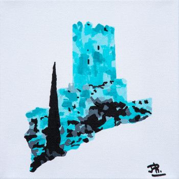 Août 2022 - Acrylique sur toile. Dim.: 20 x 20 cm - Château de Lastours (Aude)