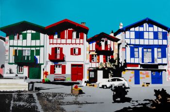 Février 2024 - Acrylique sur toile. Dim: 81 x 54 - Village basque
