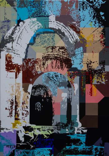 Mars 2025 - Acrylique sur toile. Dim: 65x92 - Monastère de Saint-Siméon en Syrie