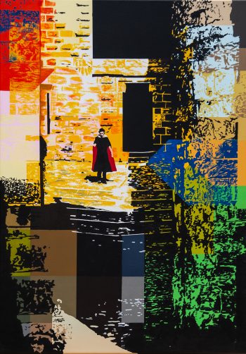 Juin 2025 - Acrylique sur toile. Dim: 65 x 92 - Intérieur de la Cité de Carcassonne