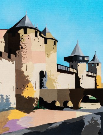 Juillet 2025 - Acrylique sur carton entoilé. Dim: 40 x 50 cm - Cité de Carcassonne
