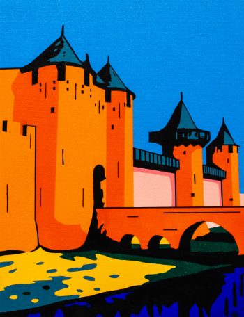 Juillet 2025 - Acrylique sur carton entoilé. Dim: 40 x 50 cm - Cité de Carcassonne